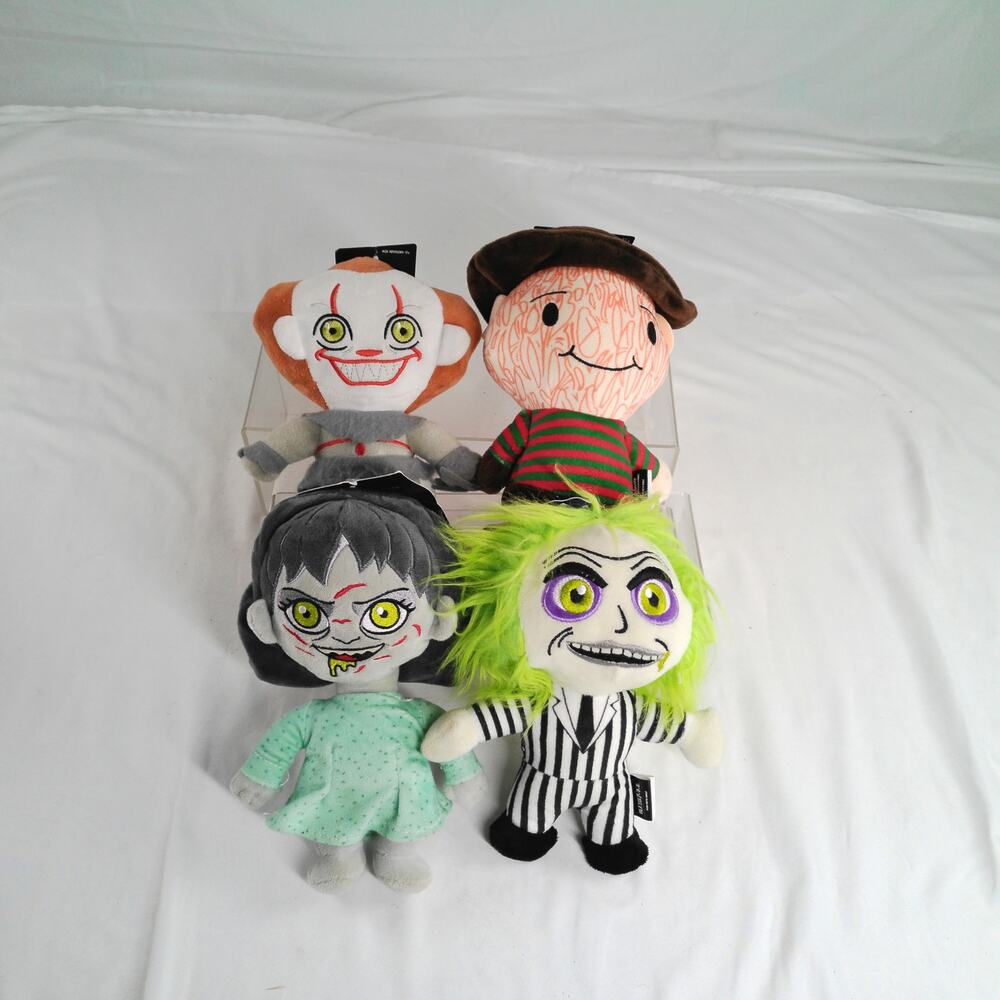 4 Pet Toy Horror Movie Plush Dolls Freddy Krueger Pennywise Beetlejuice Exorcist